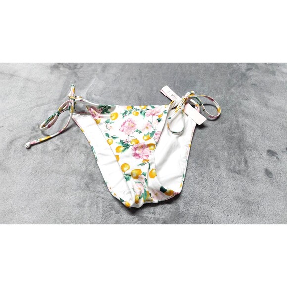 Victoria's Secret Womens Large White Floral Tie Cheeky Bottom NWT - Picture 1 of 5